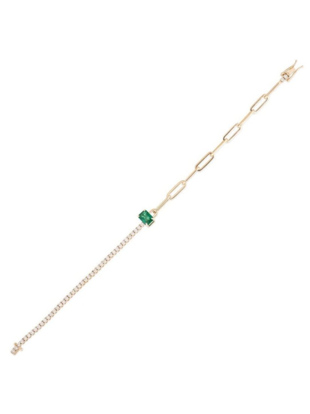 Emerald Diamond 14K (or 18k upon request) Yellow Gold Tennis Bracelet